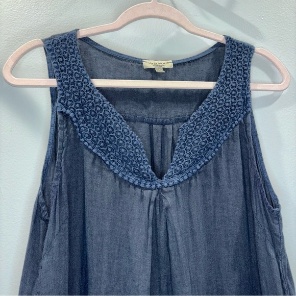 100% Linen Via Signoria Dress with Crochet Trim | Made in Italy | Size L | Vacay - Picture 4 of 12